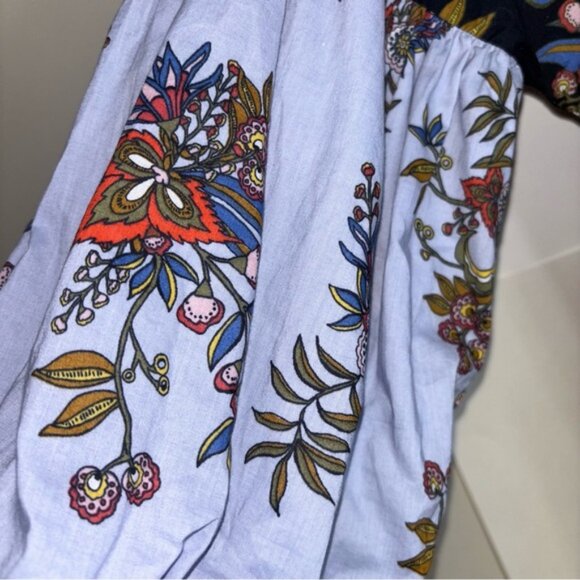 LOFT Black Multicolour Floral Blouse Top Puffy Sleeves Cotton Cottagecore Office - Picture 8 of 12